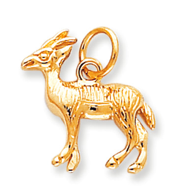10K Gold Polished 3-Dimensional Antelope Charm