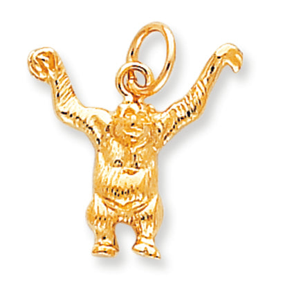 10K Gold Solid Satin Ape Charm