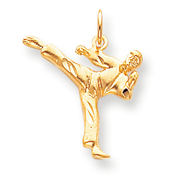 10K Gold Solid Karate Person Charm