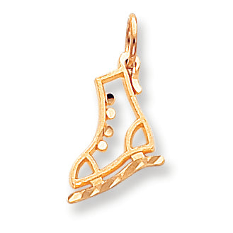 10K Gold Diamond-cut Ice Skate Charm