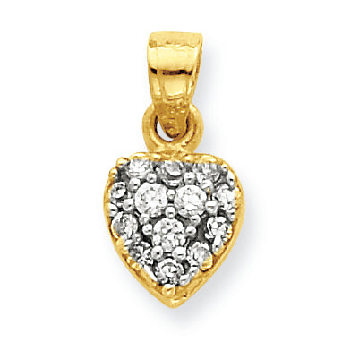 10K Gold CZ Cluster Heart Charm