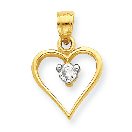 10K Gold CZ Heart Charm