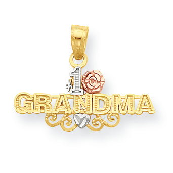 10K Gold Two-tone #1 Grandma Charm