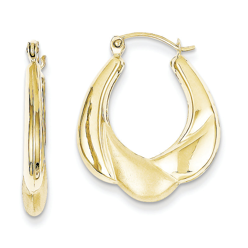 10K Gold Satin Hollow Fancy Earrings