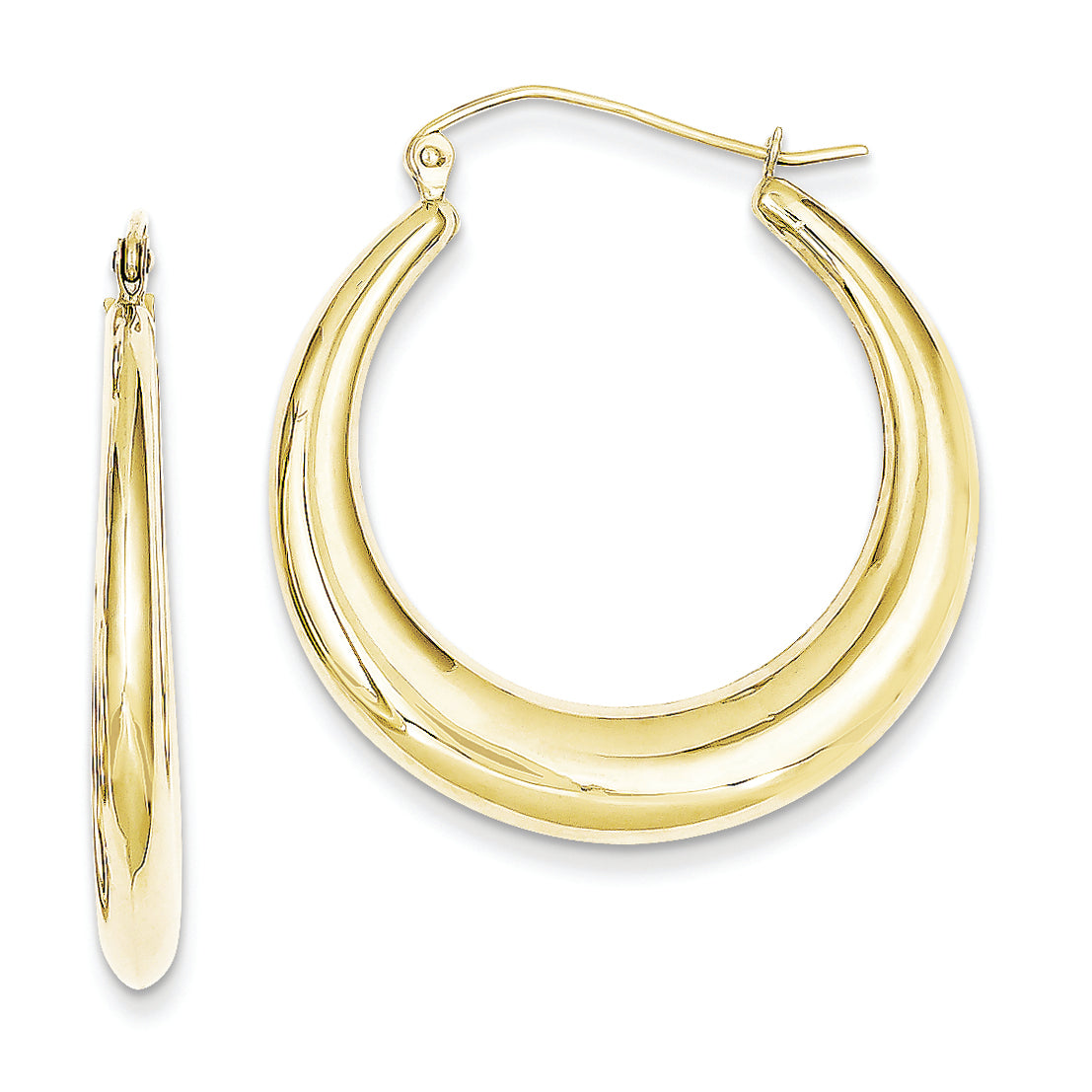 10K Gold Polished Hollow Classic Earrings