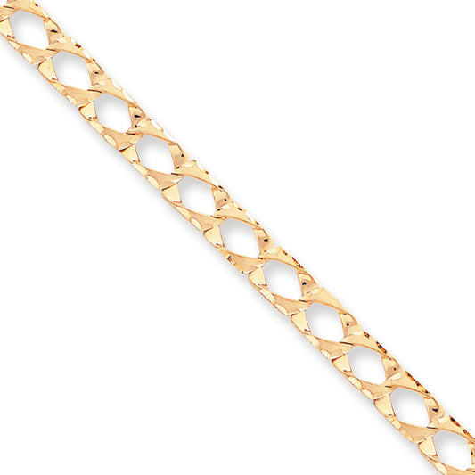 10K Gold Fancy Link Bracelet 8 Inches