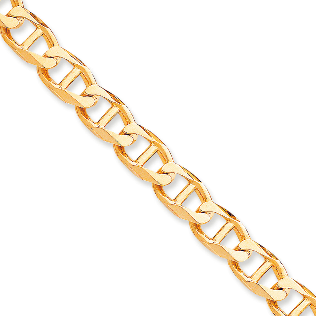10K Gold 13mm Hand-Polished  Anchor Link Chain 8 Inches