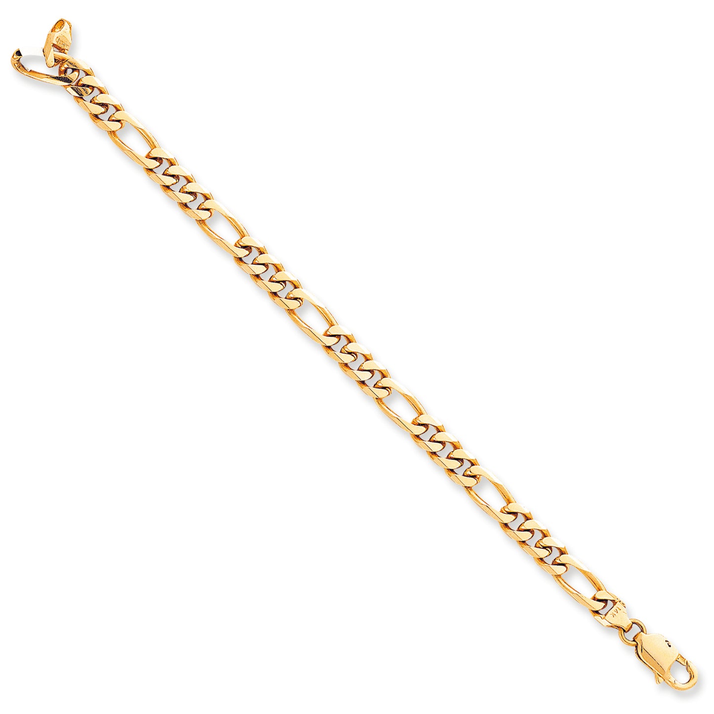 10K Gold hand Polished Figaro Chain 8 Inches