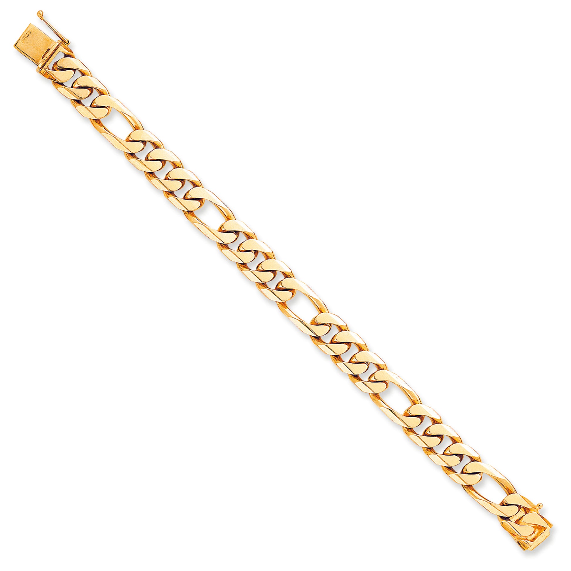10K Gold hand Polished Figaro Chain 8 Inches