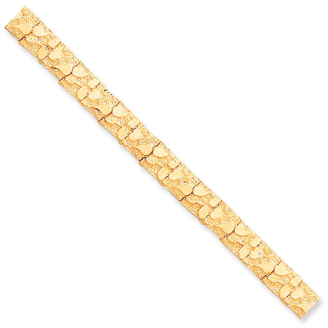 10K Gold 10.0mm NUGGET Bracelet 7 Inches