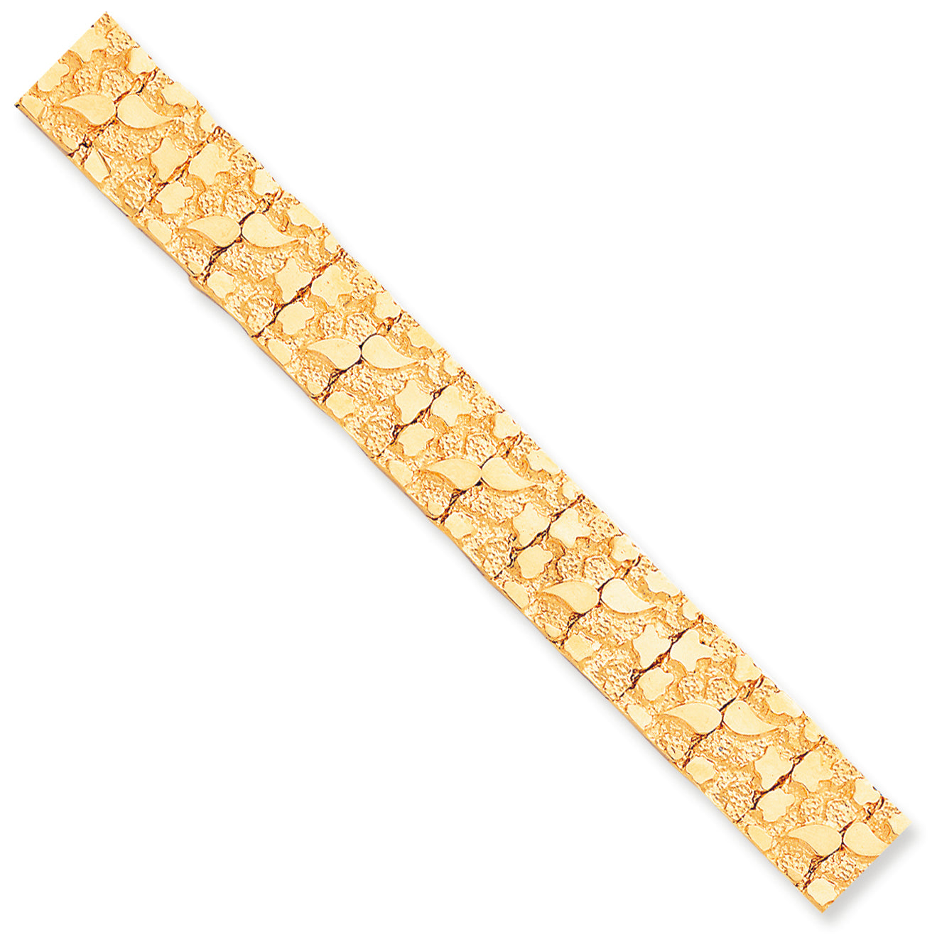 10K Gold 15.0mm NUGGET Bracelet 7 Inches
