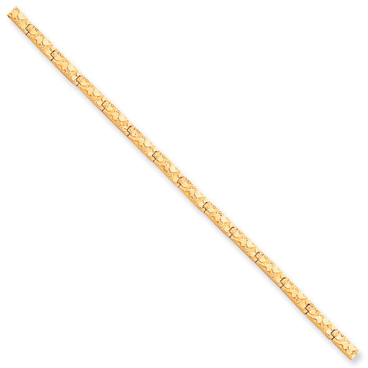 10K Gold 4.0mm NUGGET Bracelet 8 Inches