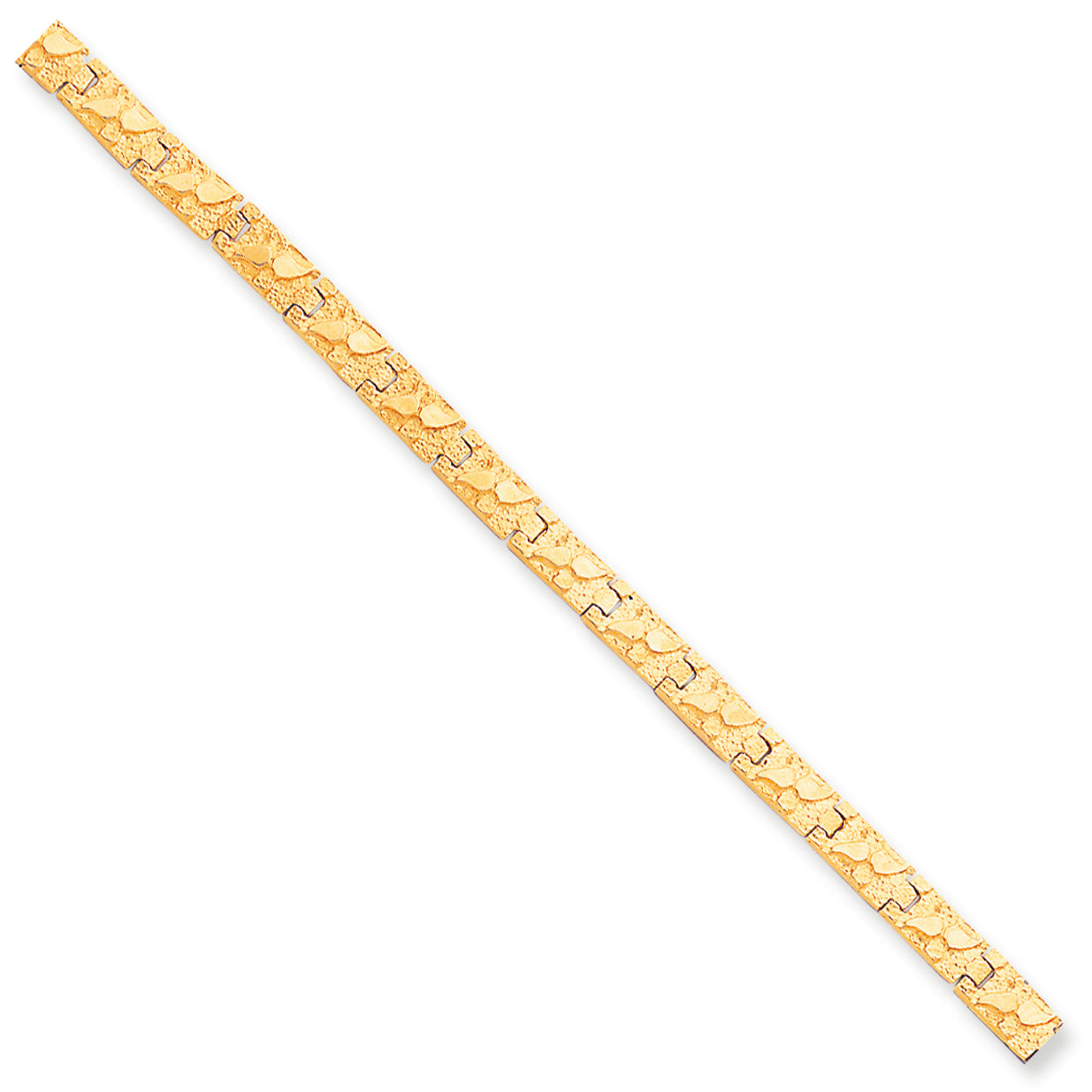 10K Gold 6.0mm NUGGET Bracelet 7 Inches