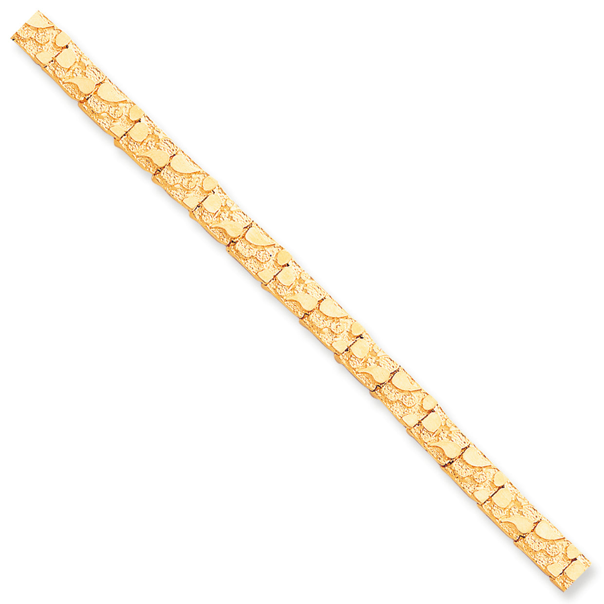 10K Gold 7.0mm NUGGET Bracelet 7 Inches