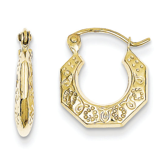 10K Gold Polished Hollow Classic Earrings