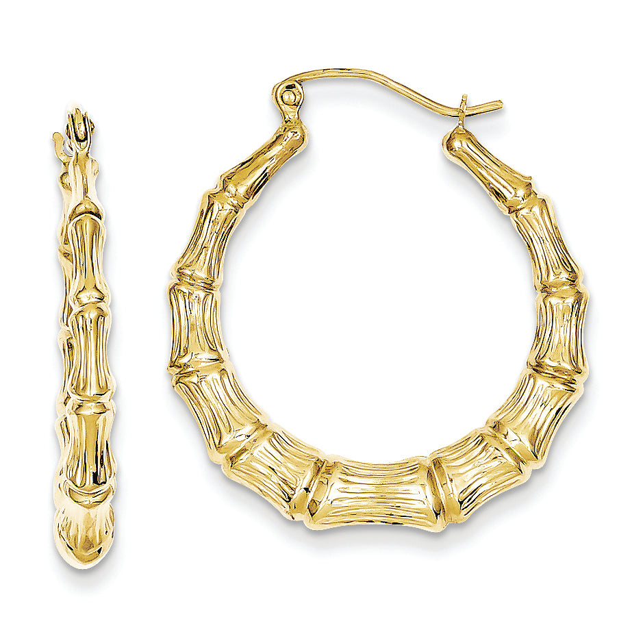 10K Gold Polished Hollow Classic Earrings