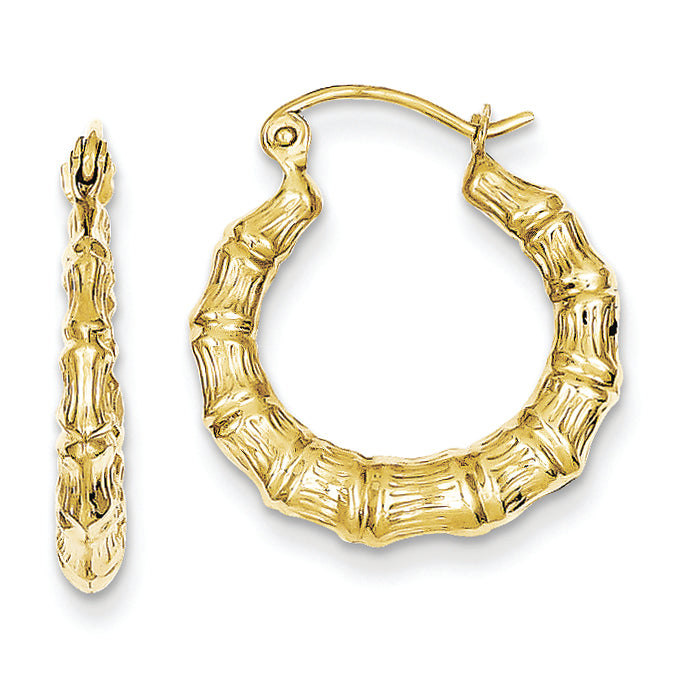 10K Gold Polished Hollow Classic Earrings