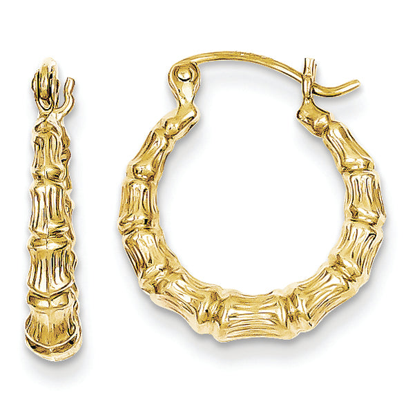 10K Gold Polished Hollow Classic Earrings