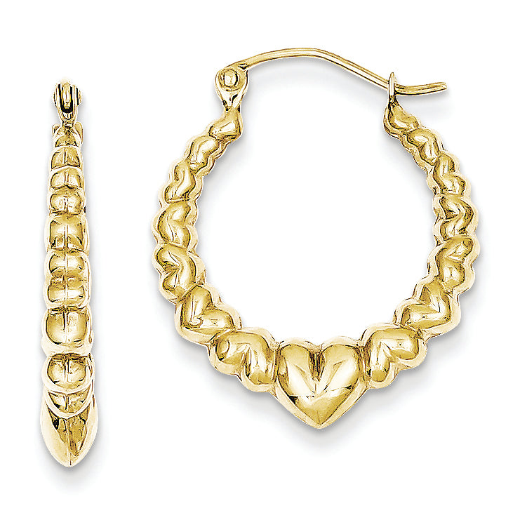 10K Gold Polished Hollow Classic Earrings