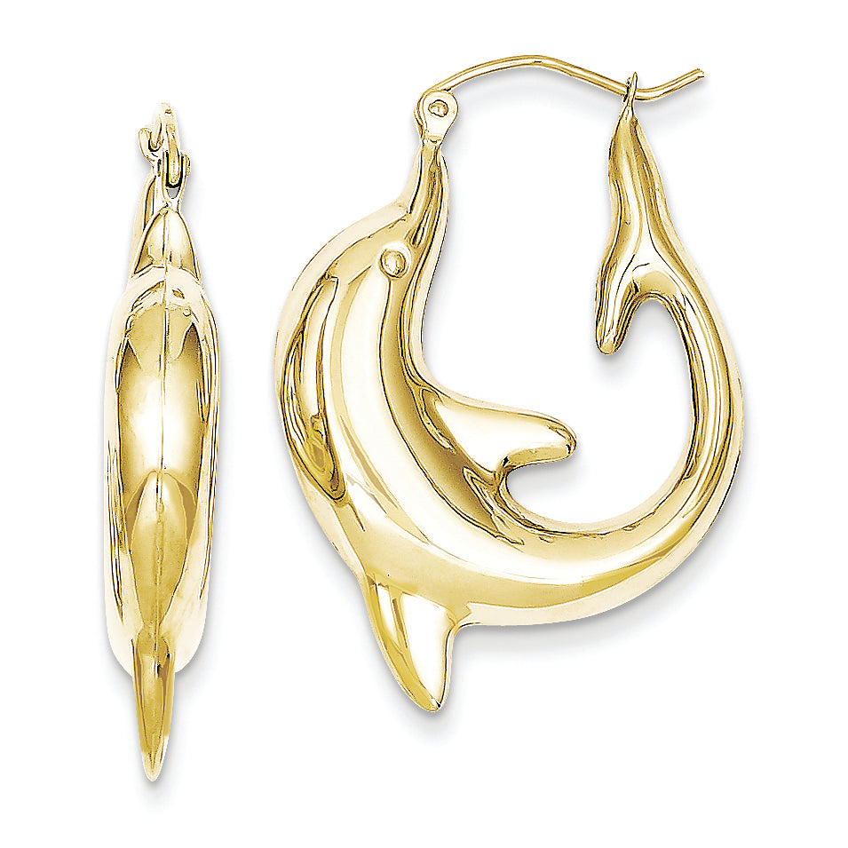 10K Gold Dolphin Earrings