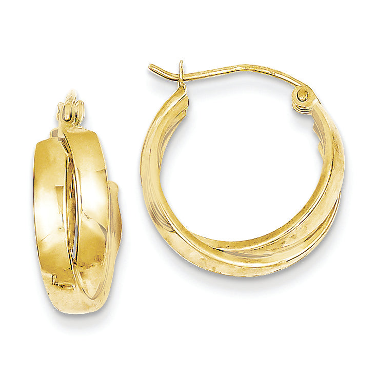 10K Gold Square Tube Hoop Earrings