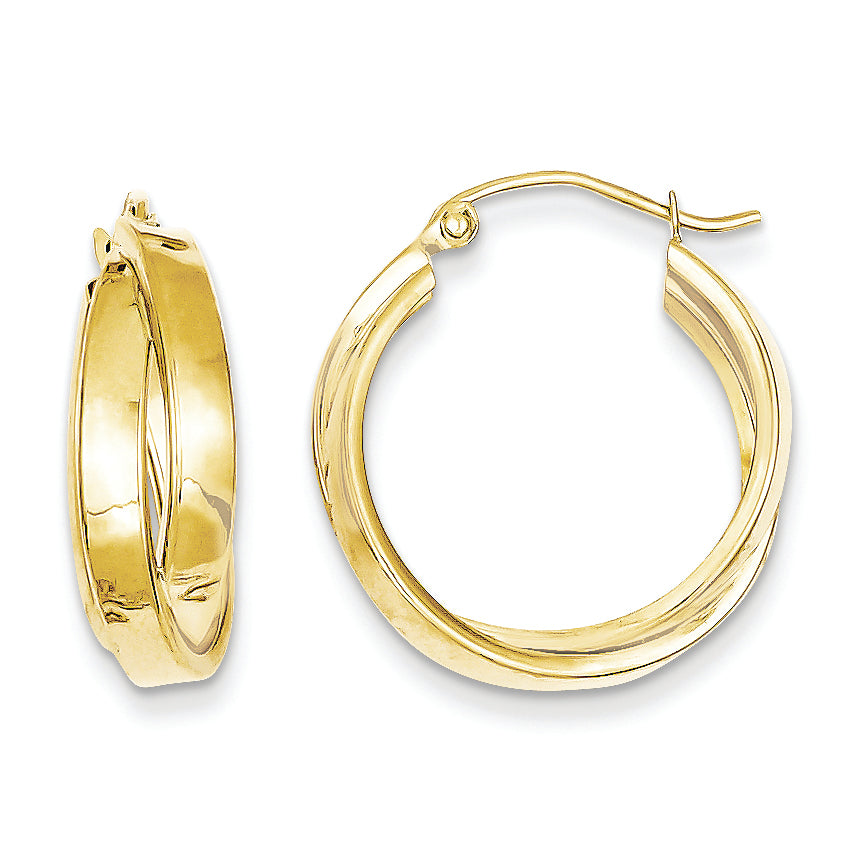 10K Gold Square Tube Hoop Earrings