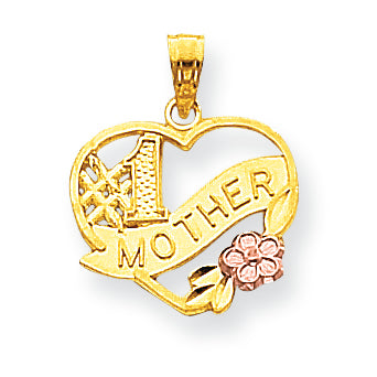10K Gold #1 Mother Heart Charm