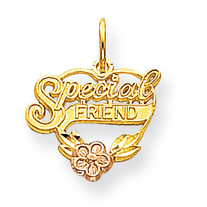 10K Gold Special Friend Heart Charm