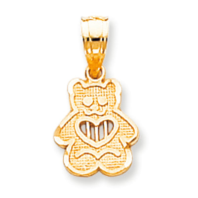 10K Gold Diamond-cut Teddy Bear Charm