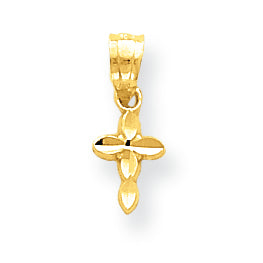 10K Gold Polished Cross Charm