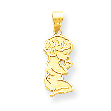 10K Gold Solid Praying Boy Charm