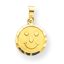 10K Gold Satin Smiley Face Charm