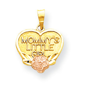 10K Gold Two-Tone Mommy's Little Girl Heart Charm