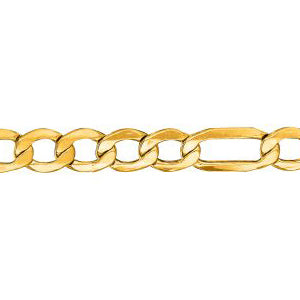 10K Solid Yellow Gold Figaro Lite 5mm thick 24 Inches