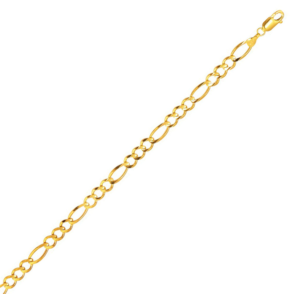 10K Solid Yellow Gold Classic Figaro 6mm thick 20 Inches