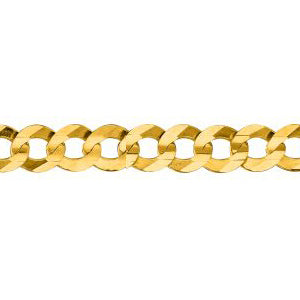 10K Solid Yellow Gold Comfort Curb Chain 6mm thick 24 Inches