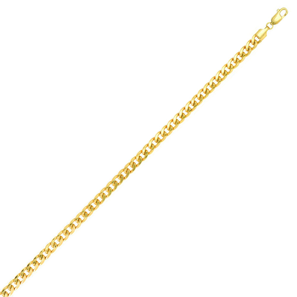 10K Solid Yellow Gold Miami Cuban Lite Bracelet 5.4mm thick 8.5 Inches