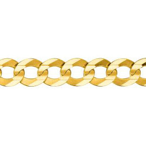 10K Solid Yellow Gold Comfort Curb Bracelet 7mm thick 8.5 Inches
