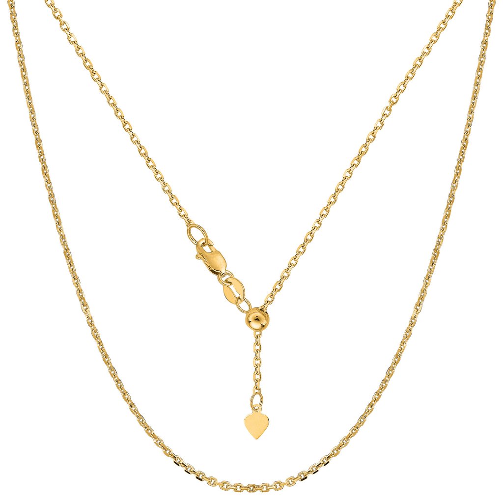 14K Gold Adjustable Cable Chain