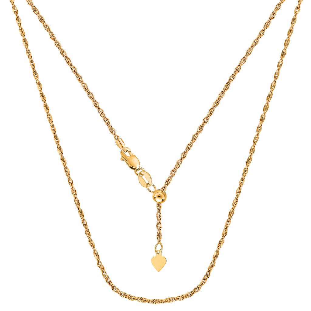 14k Gold Adjustable Rope Chain