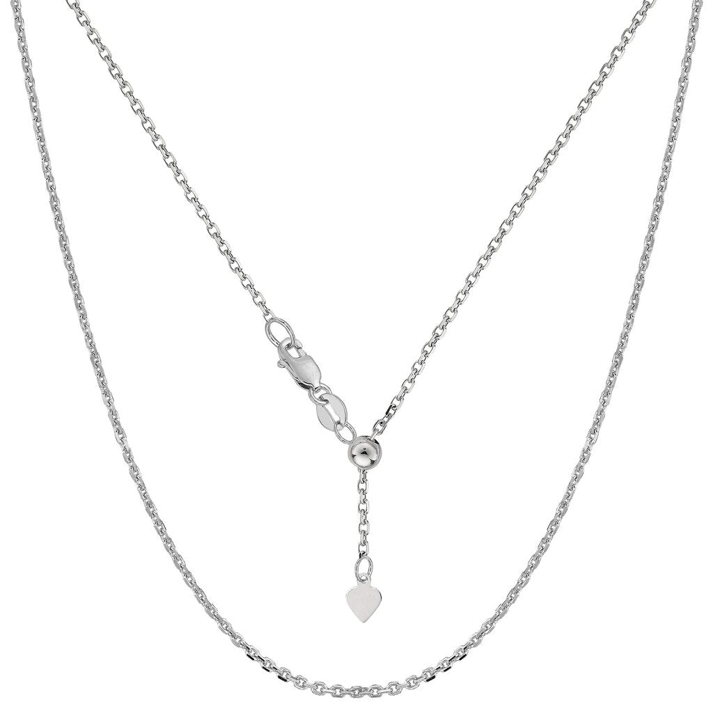 10k White Gold Adjustable Cable Chain
