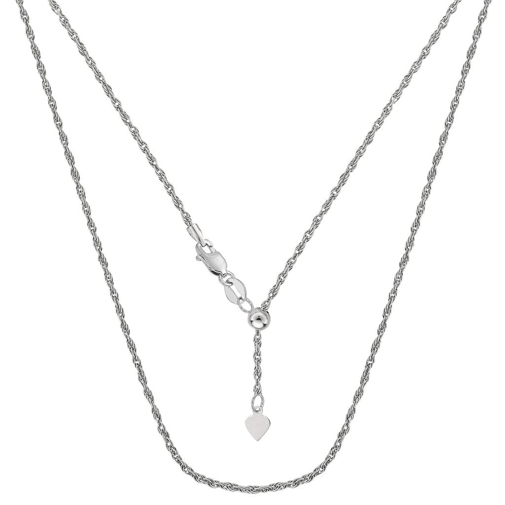 14k white gold Adjustable Rope Chain