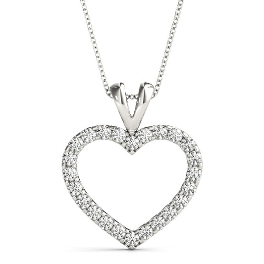 Diamond Heart Pendant in 14k White Gold (0.60 ct. tw.)