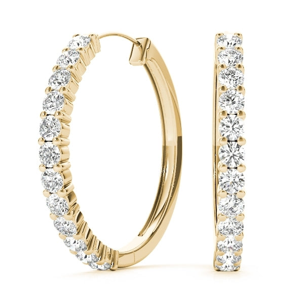 Diamond Hoop Earrings in 14k Yellow Gold (0.60 ct. tw. VS1/VS2 F/G)