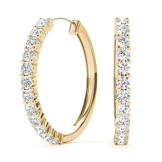 Diamond Hoop Earrings in 14k Yellow Gold (0.90 ct. tw. VS1/VS2 F/G)