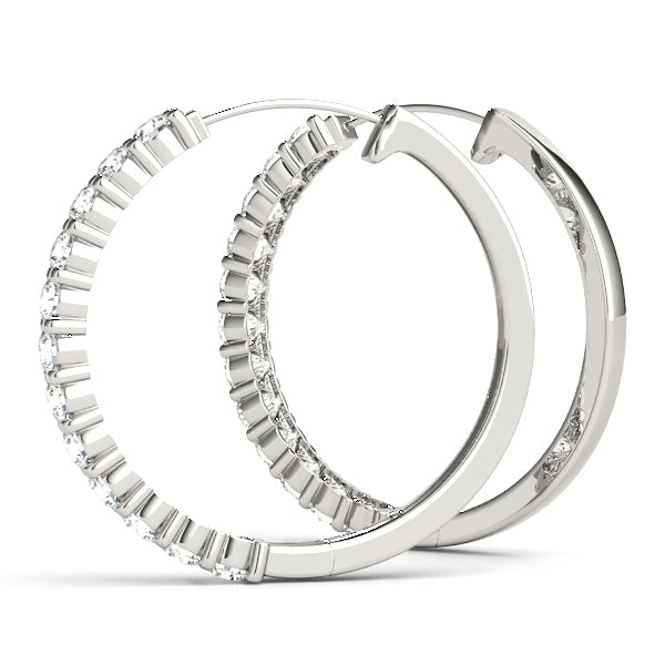 Diamond Hoop Earrings in 14k White Gold (0.90 ct. tw. VS1/VS2 F/G)
