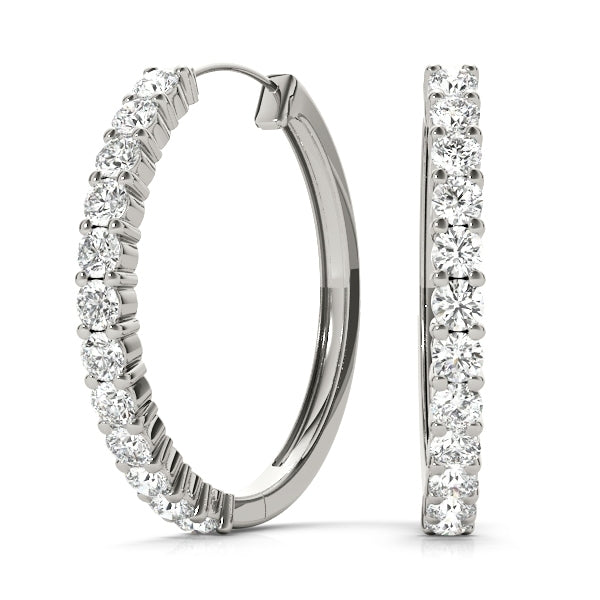 Diamond Hoop Earrings in 14k White Gold (0.60 ct. tw. VS1/VS2 F/G)