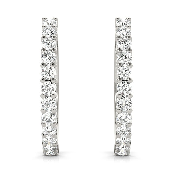 Diamond Hoop Earrings in 14k White Gold (1.20 ct. tw. VS1/VS2 F/G)