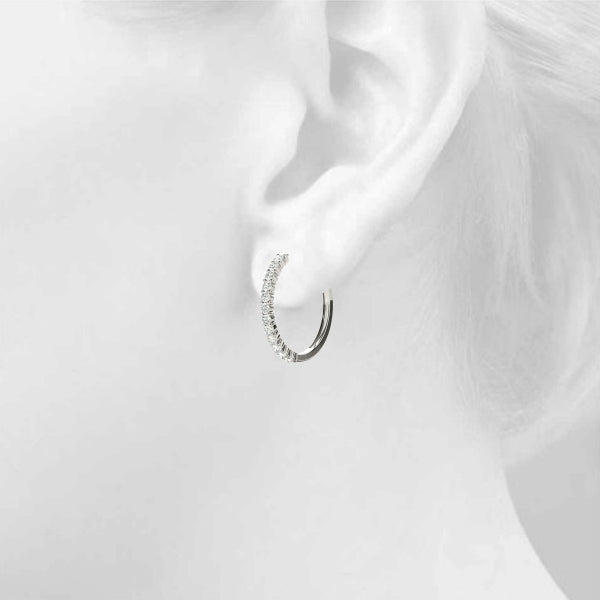 Diamond Hoop Earrings in 14k White Gold (0.60 ct. tw. VS1/VS2 F/G)