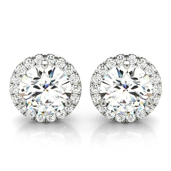 Diamond Halo Earrings in 14k White Gold (2.00 ct. tw. VS1-VS2 F-G)